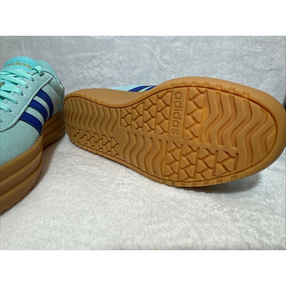 Adidas VL Court Bold Women 6 Turquoise Blue Gum Platform Sneakers - Picture 7 of 7